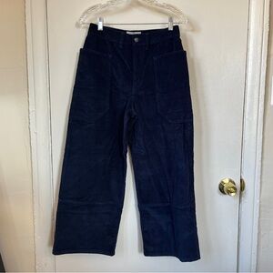 Everlane cropped corduroy gardener pants size 4 NWT navy blue